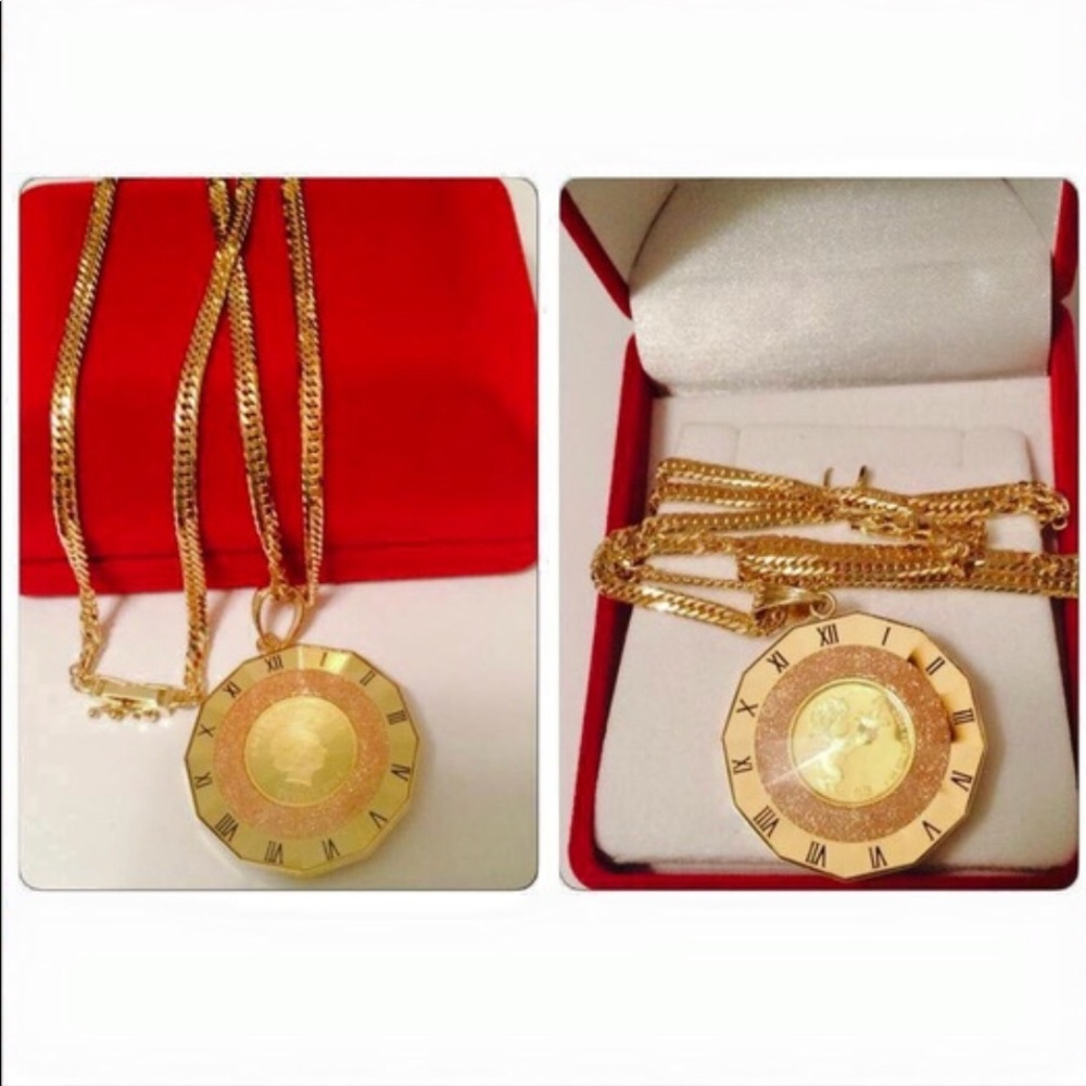 Queen Elizabeth necklace 18 k pure gold